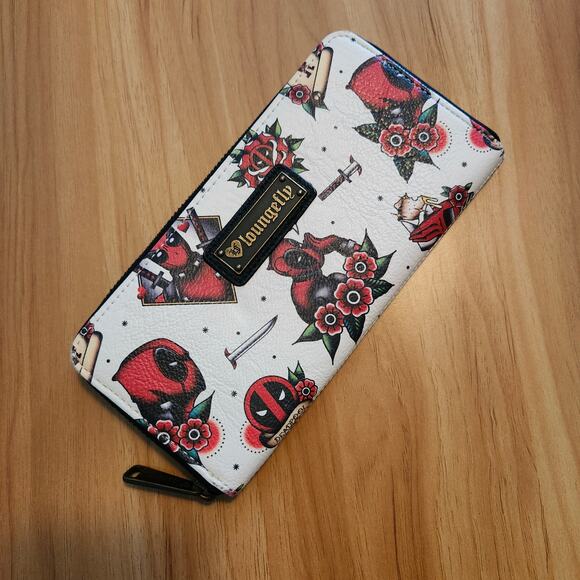 Loungefly Handbags - Loungefly Deadpool Wallet – OG Heart Logo – Rare – EUC
